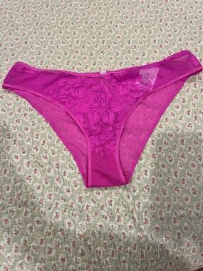 Auden Midwaist hot pink lace panties